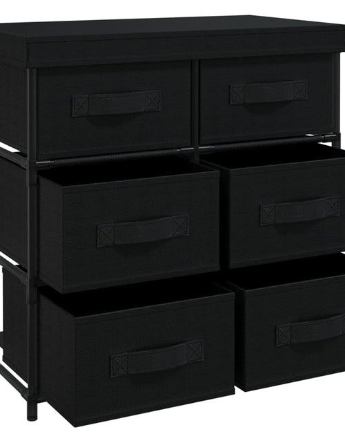 Încărcați imaginea în vizualizatorul Galerie, Dulap depozitare cu 6 sertare, negru, 55x29x55 cm, oțel - Lando
