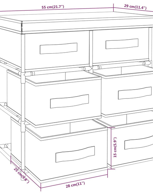 Загрузите изображение в средство просмотра галереи, Dulap de depozitare cu 6 sertare, crem, 55x29x55 cm, oțel - Lando
