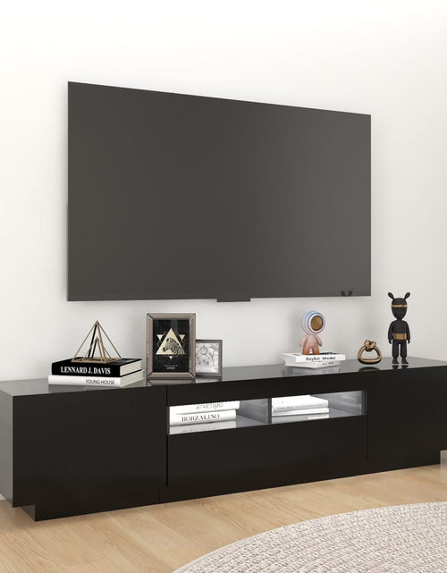Încărcați imaginea în vizualizatorul Galerie, Comodă TV cu lumini LED, negru, 180x35x40 cm Lando - Lando
