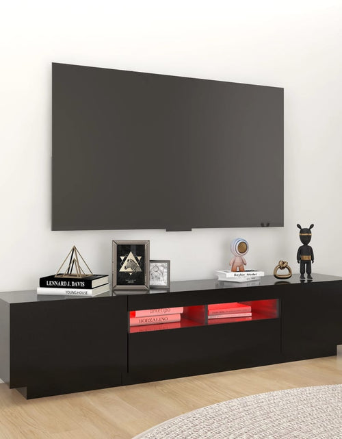 Încărcați imaginea în vizualizatorul Galerie, Comodă TV cu lumini LED, negru, 180x35x40 cm Lando - Lando
