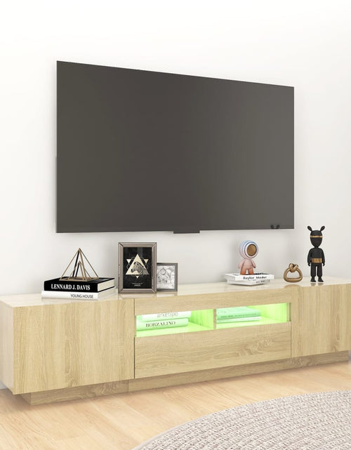 Загрузите изображение в средство просмотра галереи, Comodă TV cu lumini LED, stejar sonoma, 180x35x40 cm Lando - Lando
