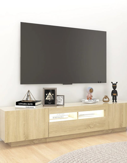 Загрузите изображение в средство просмотра галереи, Comodă TV cu lumini LED, stejar sonoma, 180x35x40 cm Lando - Lando
