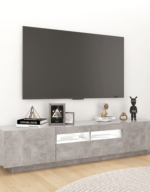 Загрузите изображение в средство просмотра галереи, Comodă TV cu lumini LED, gri beton, 180x35x40 cm Lando - Lando
