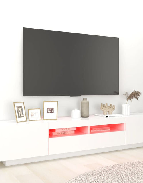 Загрузите изображение в средство просмотра галереи, Comodă TV cu lumini LED, alb, 200x35x40cm Lando - Lando
