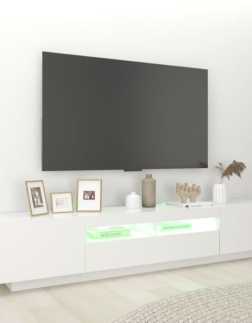 Загрузите изображение в средство просмотра галереи, Comodă TV cu lumini LED, alb, 200x35x40cm Lando - Lando
