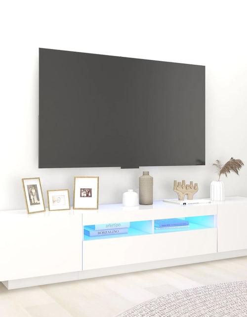 Încărcați imaginea în vizualizatorul Galerie, Comodă TV cu lumini LED, alb, 200x35x40cm Lando - Lando
