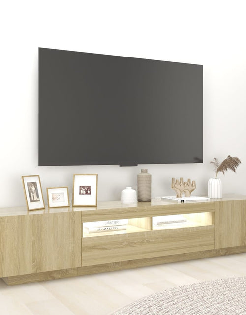 Загрузите изображение в средство просмотра галереи, Comodă TV cu lumini LED, stejar sonoma, 200x35x40 cm Lando - Lando
