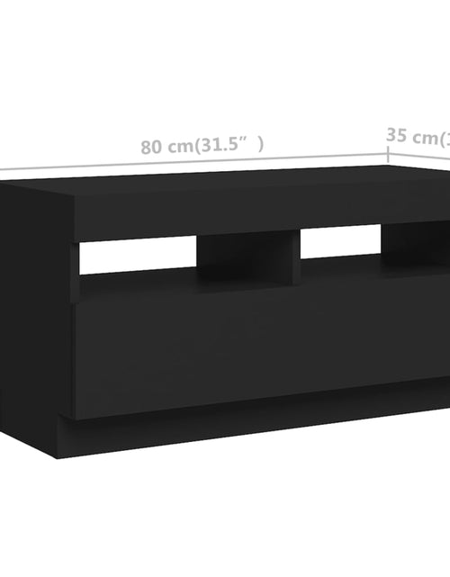 Загрузите изображение в средство просмотра галереи, Comodă TV cu lumini LED, negru, 260x35x40 cm Lando - Lando
