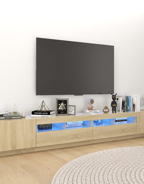 Загрузите изображение в средство просмотра галереи, Comodă TV cu lumini LED, stejar Sonoma, 260x35x40 cm Lando - Lando

