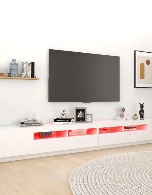 Загрузите изображение в средство просмотра галереи, Comodă TV cu lumini LED, alb, 300x35x40cm Lando - Lando
