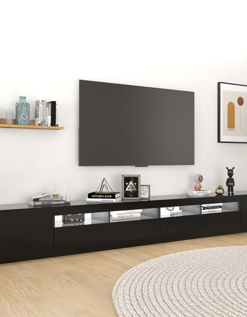 Загрузите изображение в средство просмотра галереи, Comodă TV cu lumini LED, negru, 300x35x40 cm Lando - Lando
