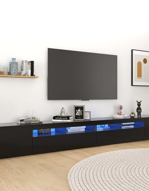 Загрузите изображение в средство просмотра галереи, Comodă TV cu lumini LED, negru, 300x35x40 cm Lando - Lando
