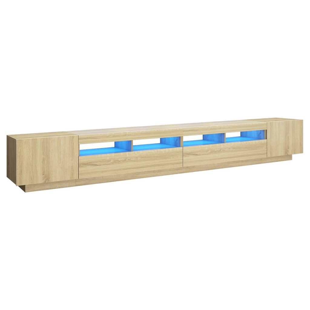 Comodă TV cu lumini LED, stejar sonoma, 300x35x40 cm Lando - Lando