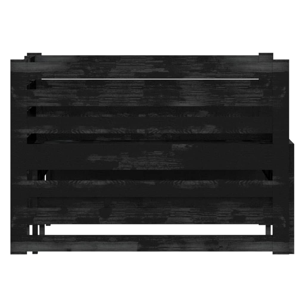 Pat extensibil de zi, negru, 2x(90x200) cm, lemn masiv de pin - Lando