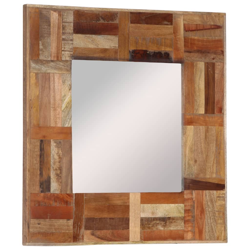 Oglindă de perete, 50x50 cm, lemn masiv reciclat Lando - Lando