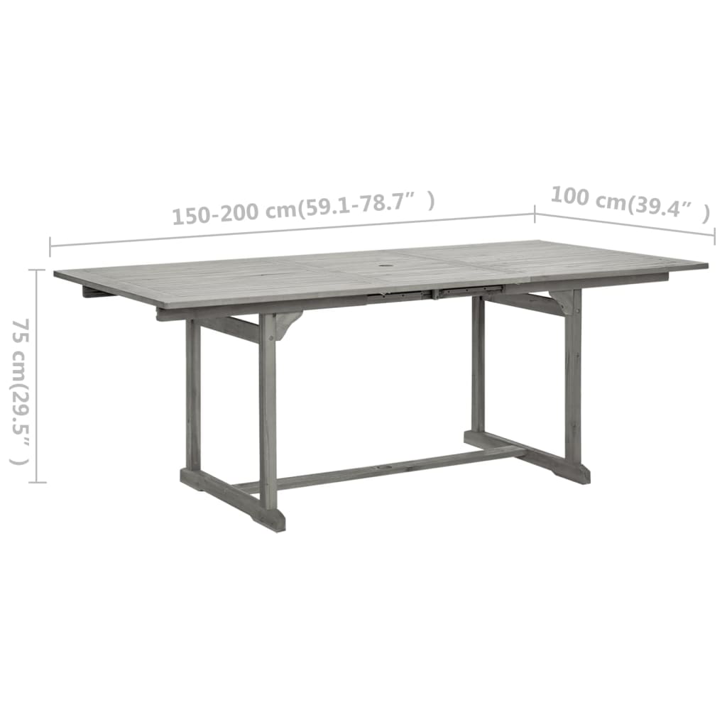 Masă de grădină, (150-200)x100x75 cm, lemn masiv de acacia - Lando