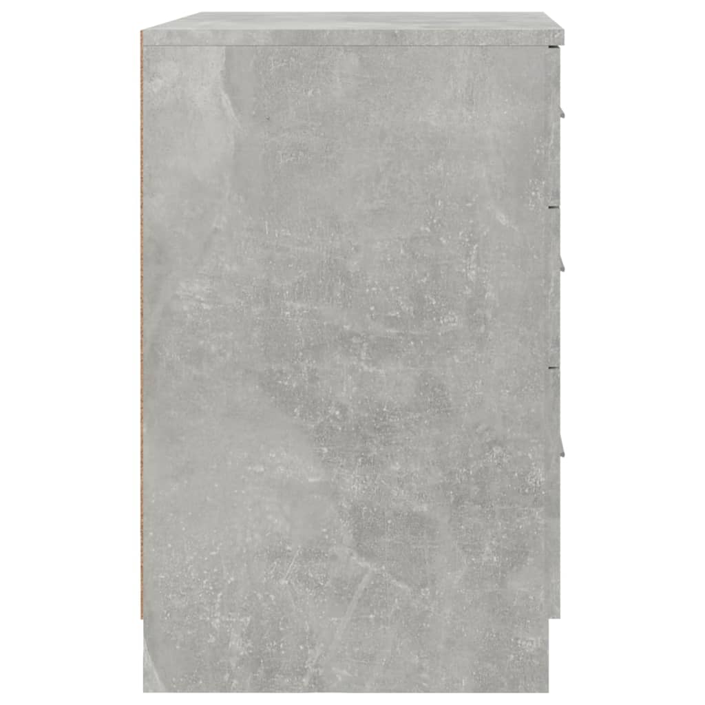 Noptieră, gri beton, 40x40x63 cm, lemn compozit - Lando