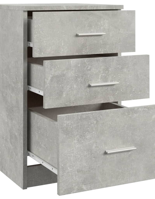 Загрузите изображение в средство просмотра галереи, Noptieră, gri beton, 40x40x63 cm, lemn compozit - Lando
