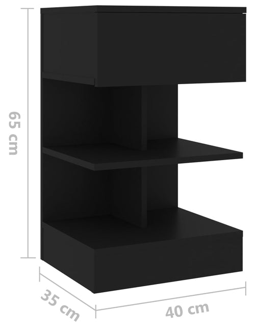 Încărcați imaginea în vizualizatorul Galerie, Noptiere, 2 buc., negru, 40x35x65 cm - Lando
