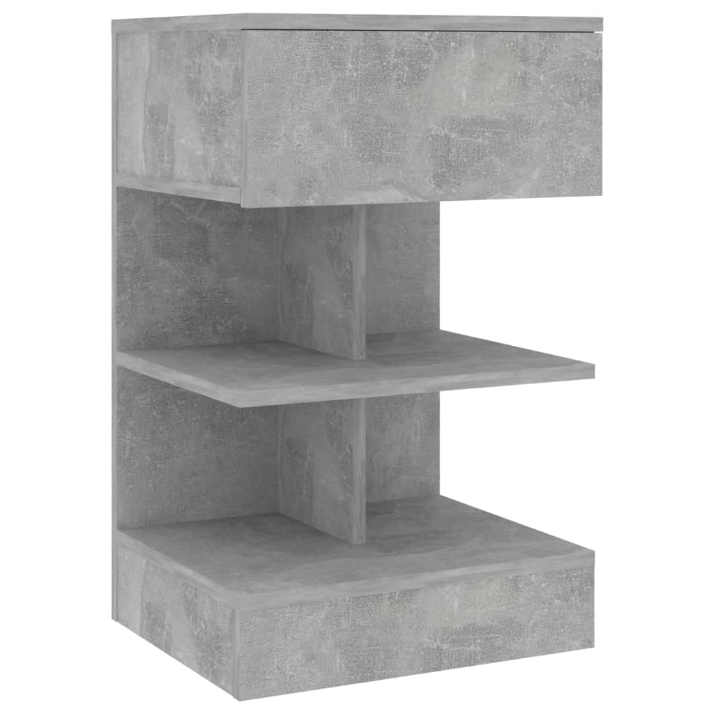 Noptieră, gri beton, 40x35x65 cm, PAL - Lando