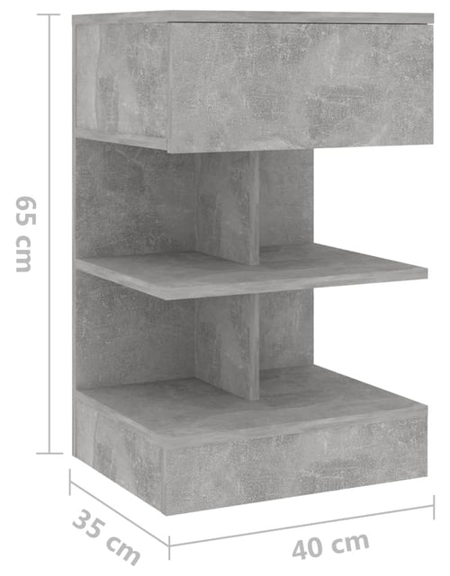 Încărcați imaginea în vizualizatorul Galerie, Noptieră, gri beton, 40x35x65 cm, PAL - Lando
