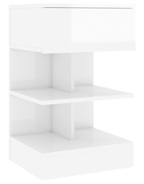 Încărcați imaginea în vizualizatorul Galerie, Noptieră, alb extralucios, 40x35x65 cm, PAL - Lando

