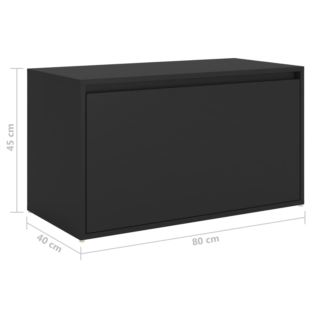 Bancă de hol, negru, 80x40x45 cm, PAL - Lando