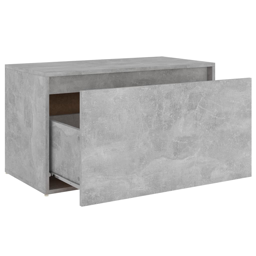 Bancă de hol, gri beton, 80x40x45 cm, PAL - Lando