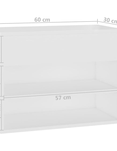 Загрузите изображение в средство просмотра галереи, Banchetă pantofar, alb, 60x30x45 cm, PAL - Lando
