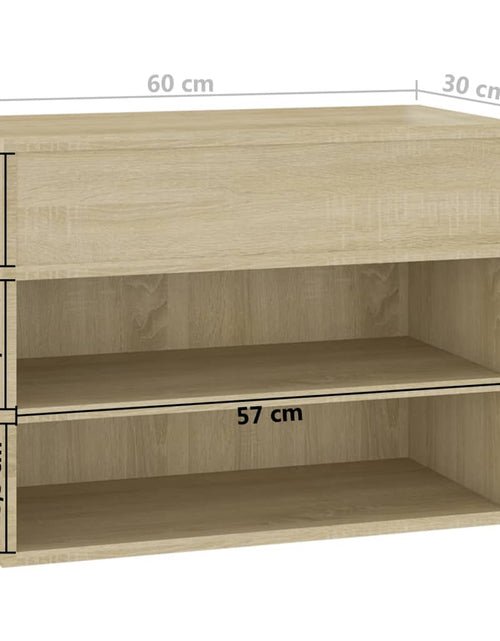 Загрузите изображение в средство просмотра галереи, Banchetă pantofar, stejar sonoma, 60x30x45 cm, PAL Lando - Lando
