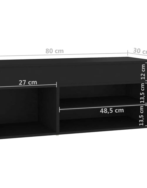 Загрузите изображение в средство просмотра галереи, Banchetă pantofar, negru, 80x30x45 cm, PAL - Lando
