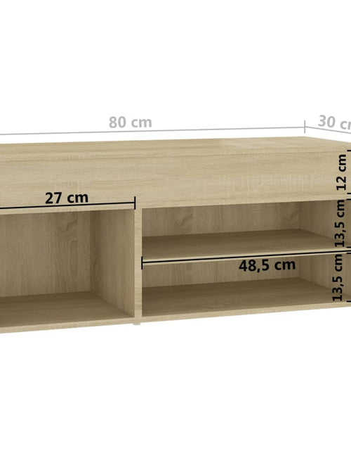 Загрузите изображение в средство просмотра галереи, Banchetă pantofar, stejar sonoma, 80x30x45 cm, PAL Lando - Lando
