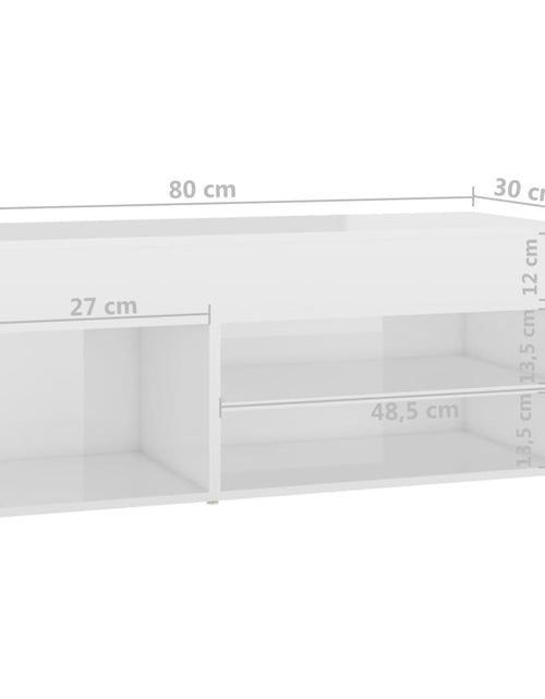 Загрузите изображение в средство просмотра галереи, Banchetă pantofar, alb extralucios, 80x30x45 cm, PAL Lando - Lando
