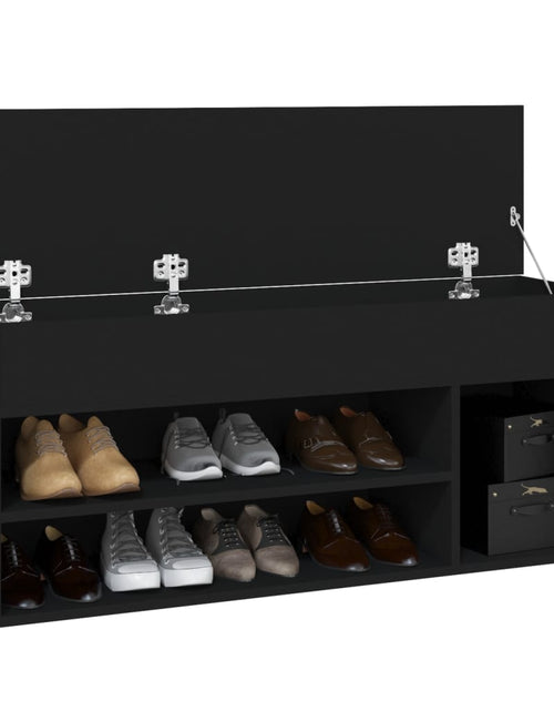 Încărcați imaginea în vizualizatorul Galerie, Banchetă pantofar, negru, 105x30x45 cm, PAL - Lando
