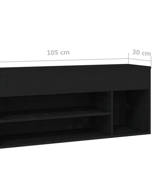 Загрузите изображение в средство просмотра галереи, Banchetă pantofar, negru, 105x30x45 cm, PAL - Lando
