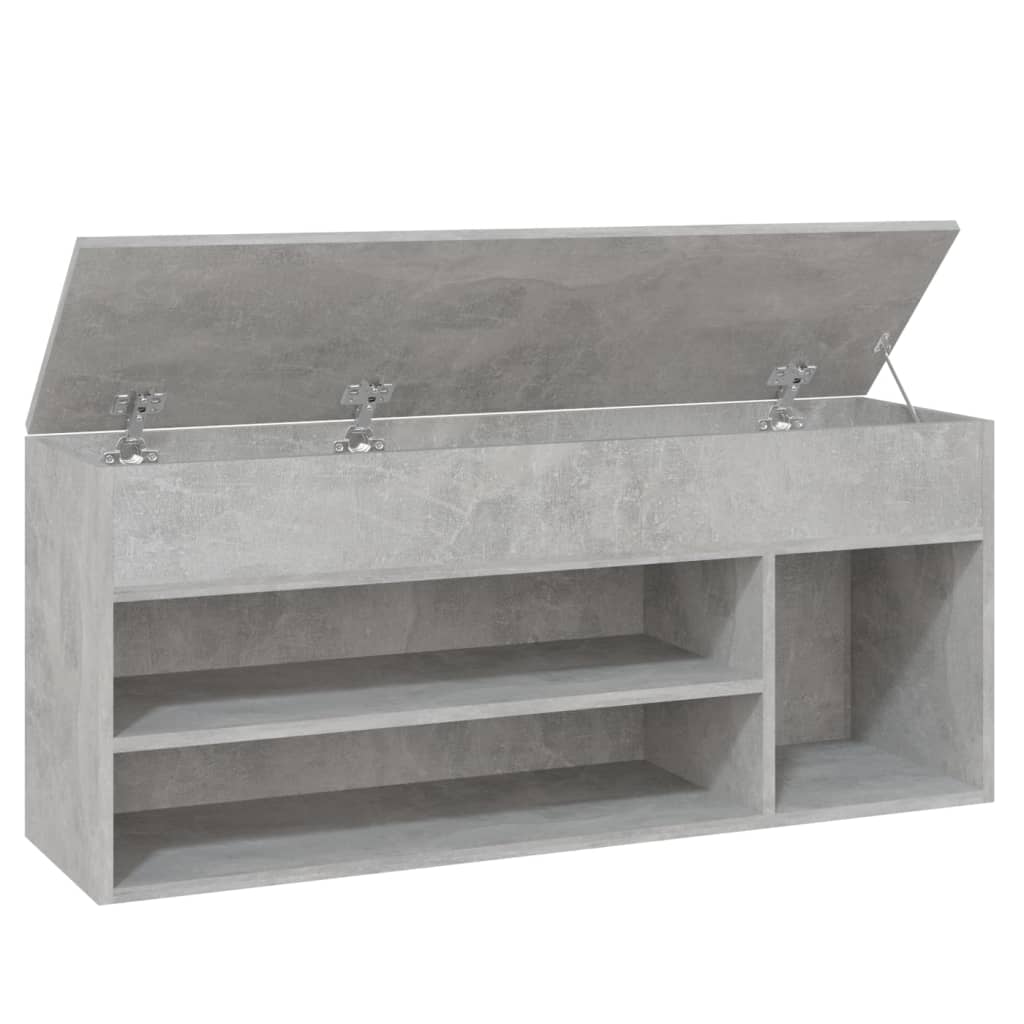 Banchetă pantofar, gri beton, 105x30x45 cm, PAL Lando - Lando