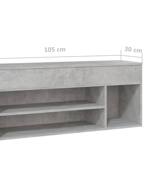 Загрузите изображение в средство просмотра галереи, Banchetă pantofar, gri beton, 105x30x45 cm, PAL Lando - Lando
