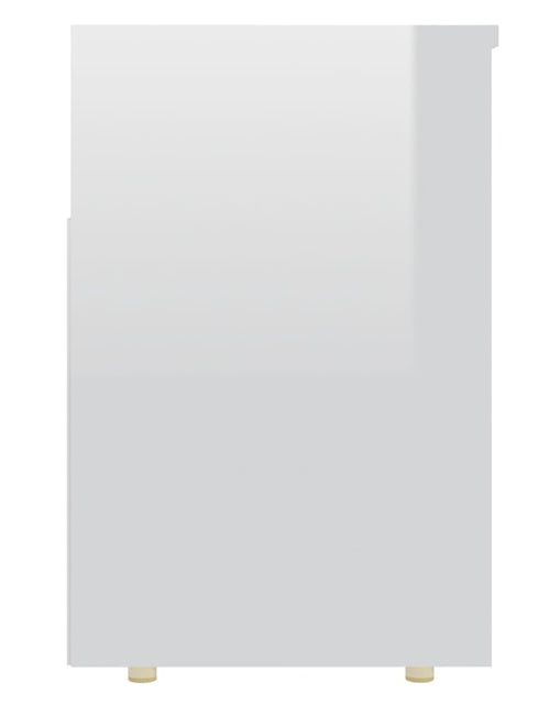 Încărcați imaginea în vizualizatorul Galerie, Banchetă pantofar, alb extralucios, 105x30x45 cm, PAL - Lando
