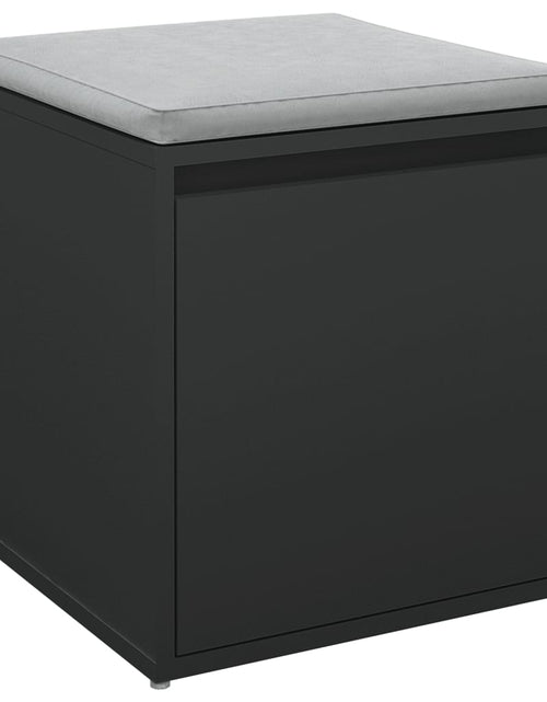 Încărcați imaginea în vizualizatorul Galerie, Cutie cu sertar, negru, 40,5x40x40 cm, lemn compozit - Lando
