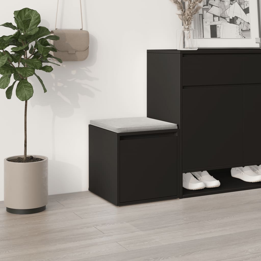 Cutie cu sertar, negru, 40,5x40x40 cm, lemn compozit - Lando