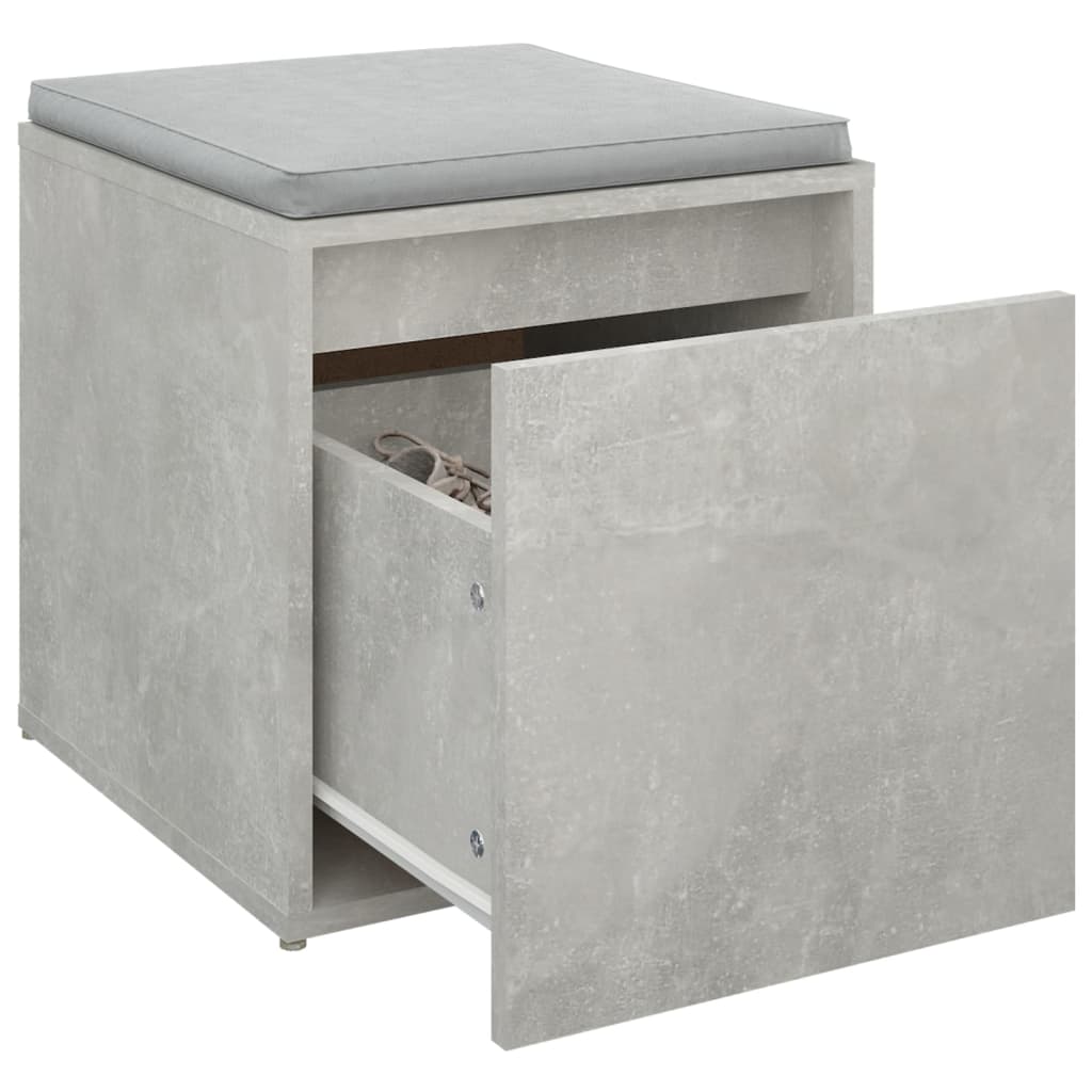 Cutie cu sertar, gri beton, 40,5x40x40 cm, lemn compozit Lando - Lando