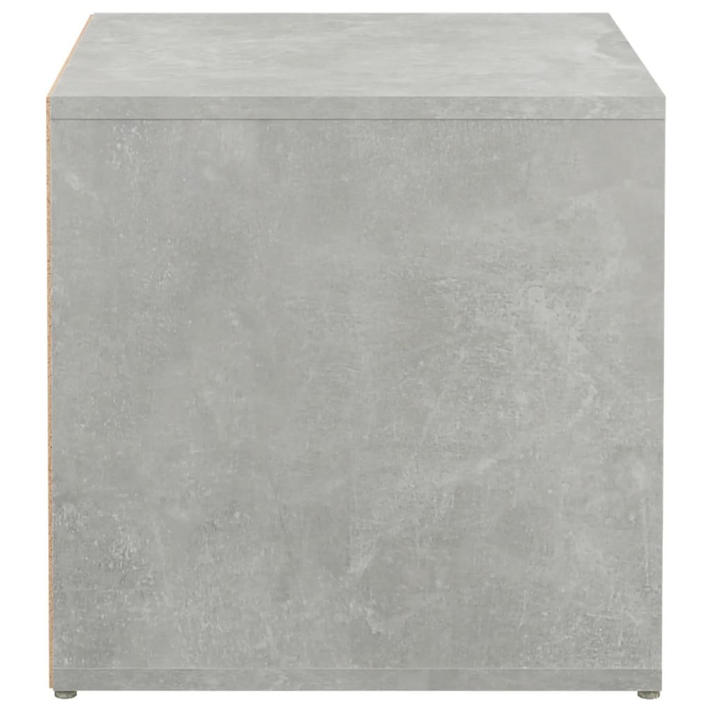 Cutie cu sertar, gri beton, 40,5x40x40 cm, lemn compozit Lando - Lando