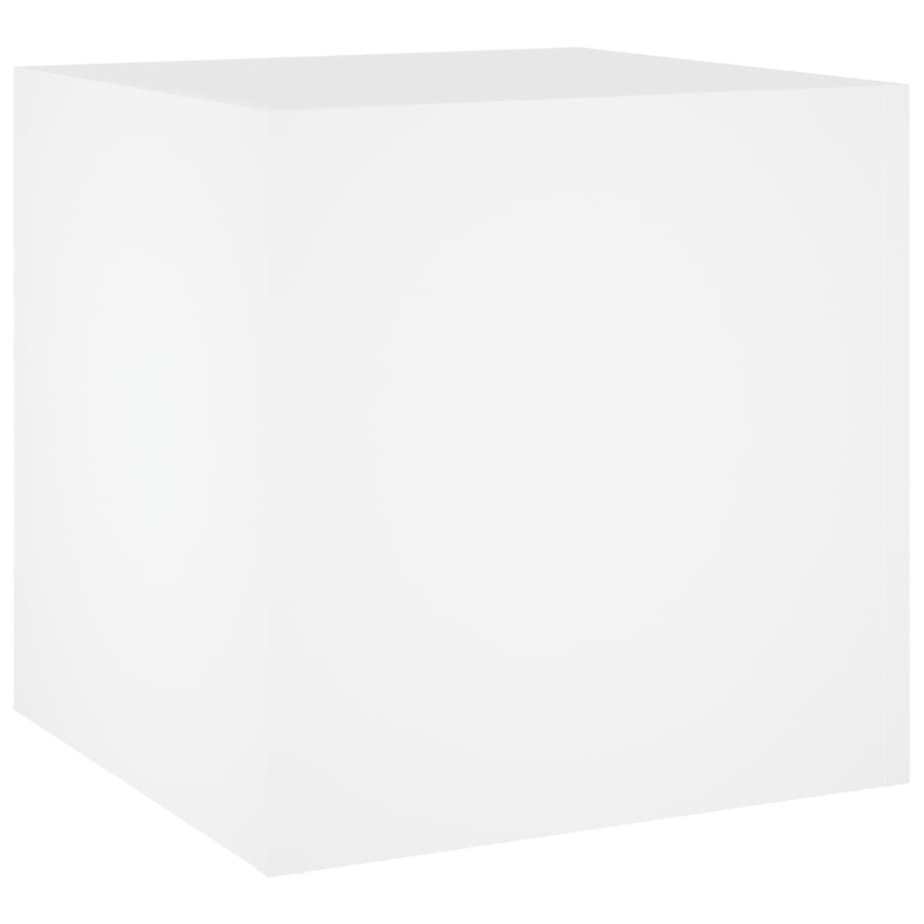 Jardinieră cutie, alb, 40x40x40 cm, lemn prelucrat - Lando