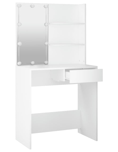 Încărcați imaginea în vizualizatorul Galerie, Masă de toaletă cu LED, alb, 74,5x40x141 cm - Lando
