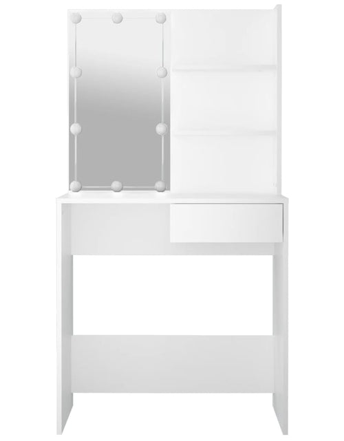 Загрузите изображение в средство просмотра галереи, Masă de toaletă cu LED, alb, 74,5x40x141 cm - Lando
