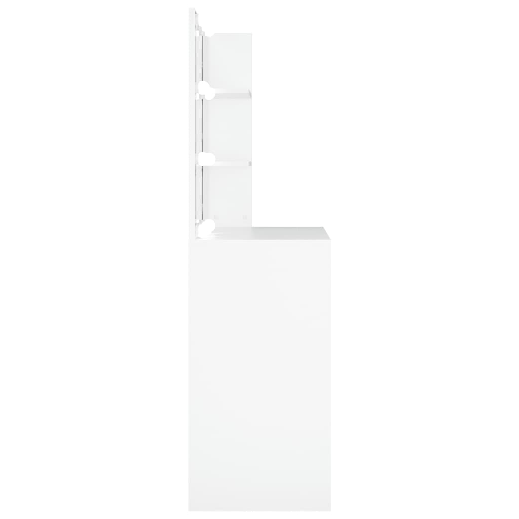 Masă de toaletă cu LED, alb, 74,5x40x141 cm - Lando