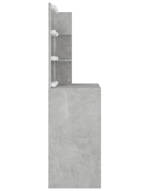 Загрузите изображение в средство просмотра галереи, Masă de toaletă cu LED, gri beton, 74,5x40x141 cm - Lando
