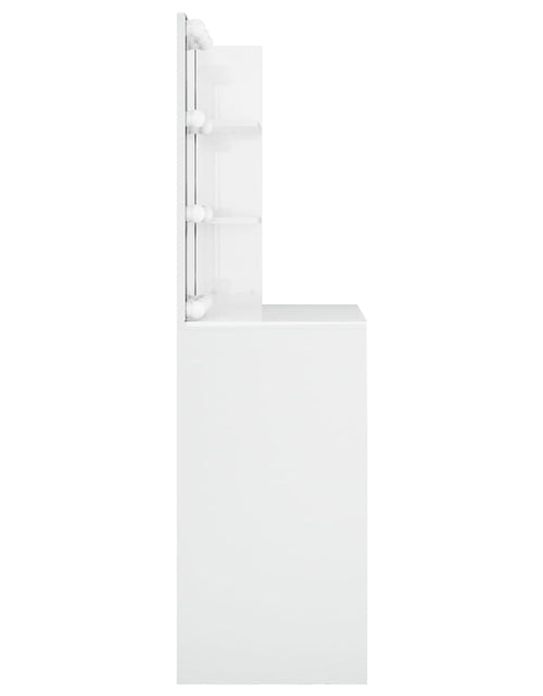 Загрузите изображение в средство просмотра галереи, Masă de toaletă cu LED, alb extralucios, 74,5x40x141 cm - Lando

