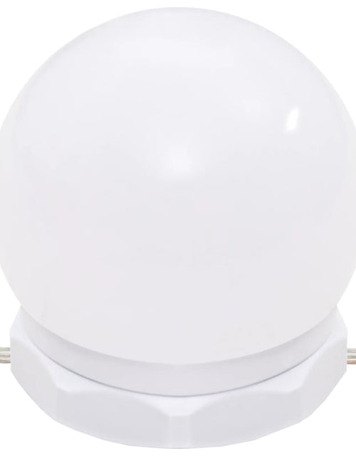 Загрузите изображение в средство просмотра галереи, Masă de toaletă cu LED, alb extralucios, 74,5x40x141 cm - Lando

