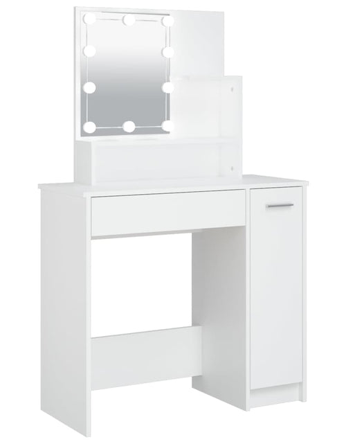 Încărcați imaginea în vizualizatorul Galerie, Masă de toaletă cu LED, alb, 86,5x35x136 cm - Lando
